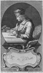 Portrait de Voltaire à Ferney, gravé par Joseph Friedrich Rein (1720-95)